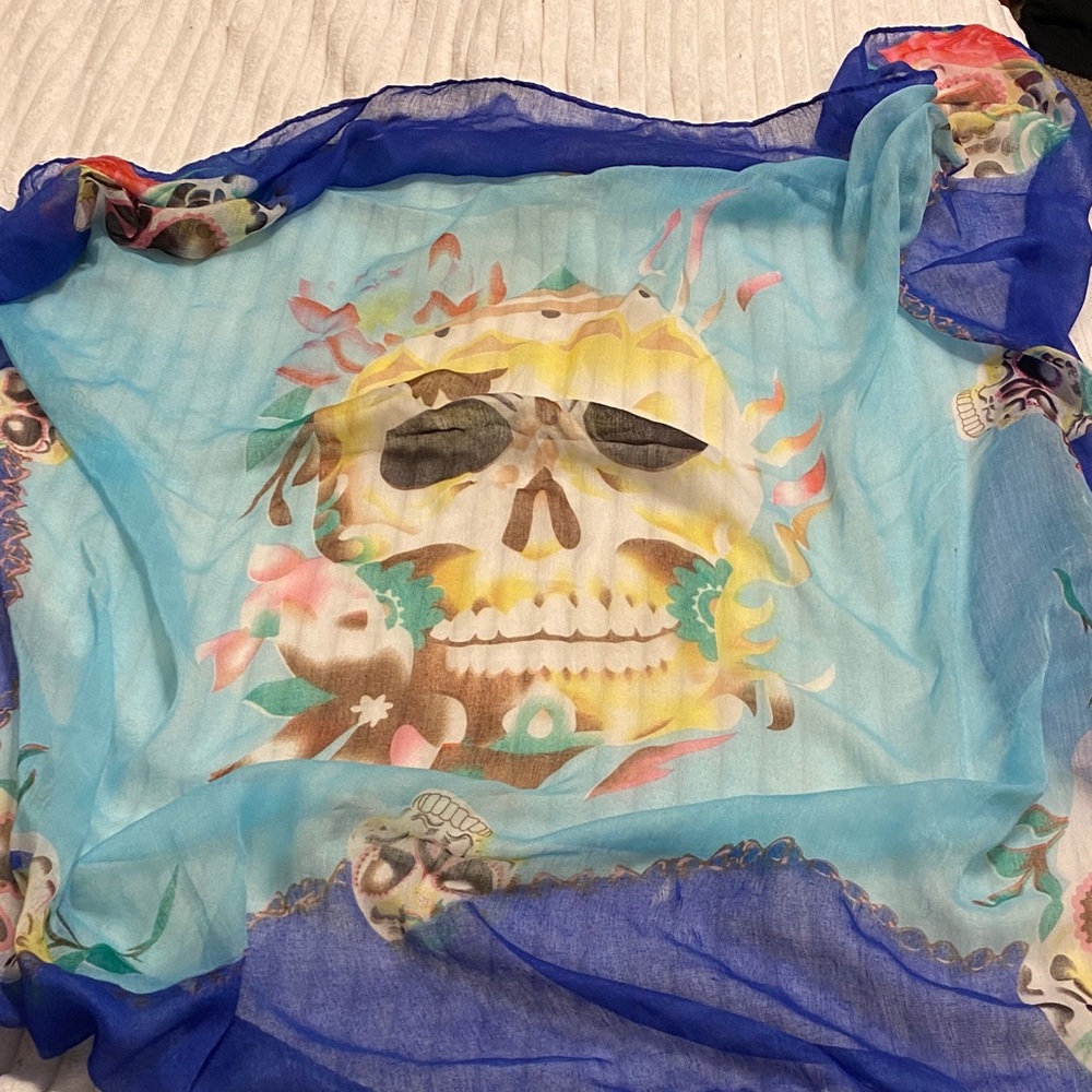 Colorful Skull Print Scarf